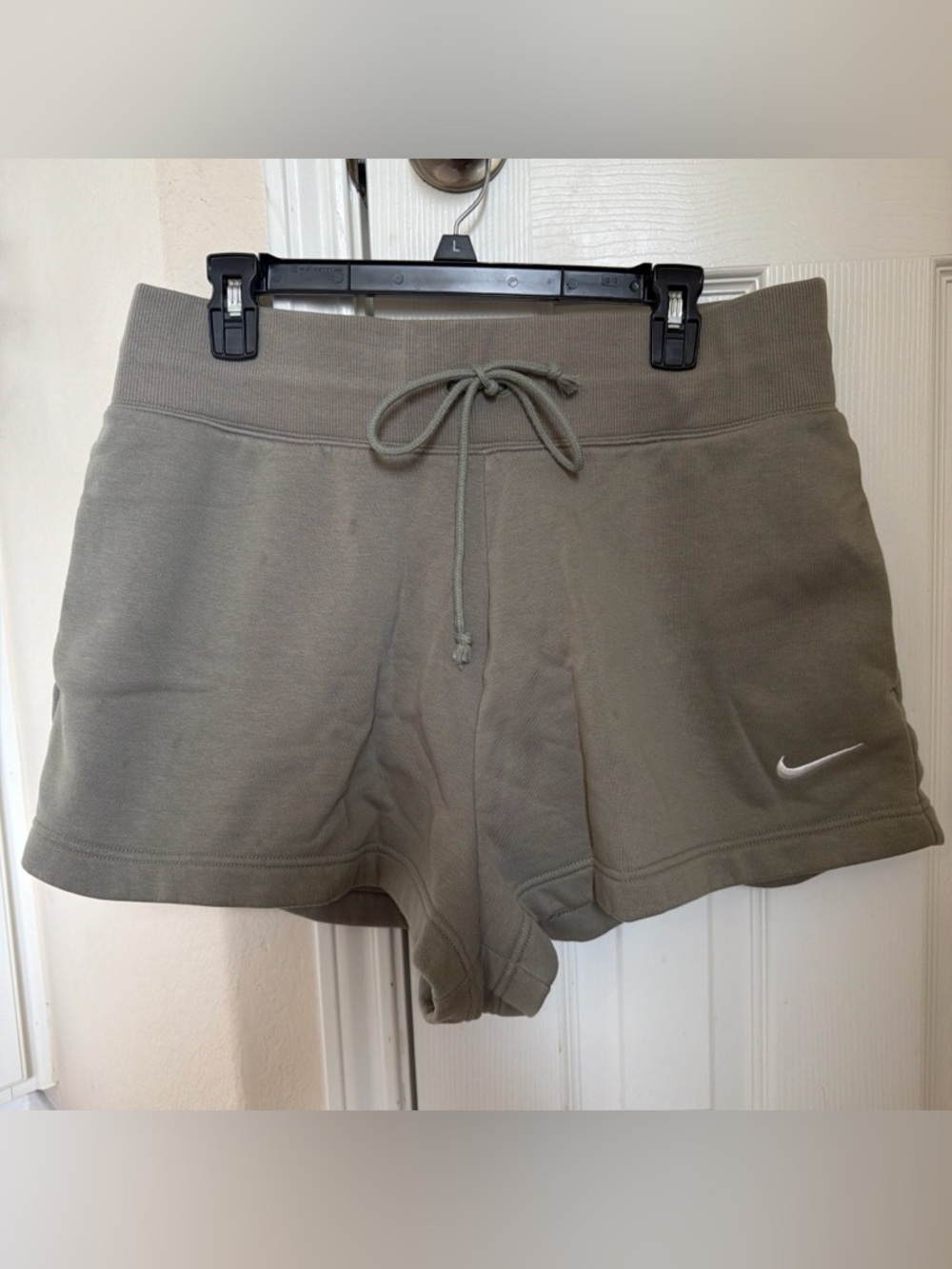 Nike Women's Olive Drawstring Athletic Shorts with Swoosh